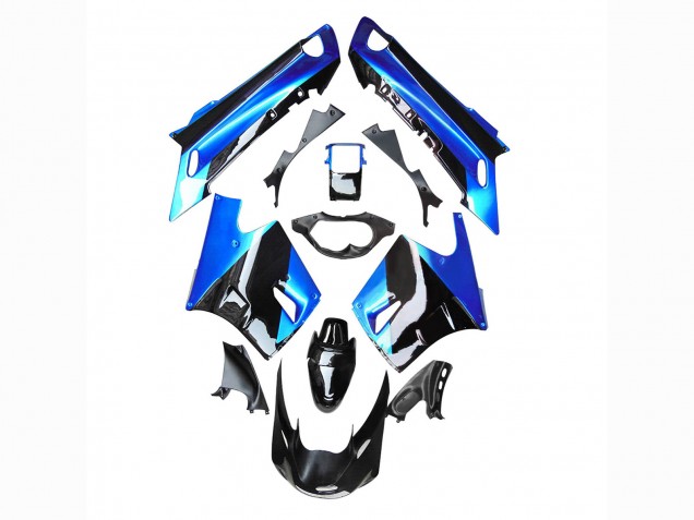 Lojas Carenagem Moto Kawasaki ZZR1100 1990-1992 - Azul Preto Brilhante