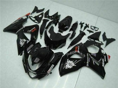 Lojas Carenagens Moto Suzuki GSXR 1000 2009-2016 - Preto Brilhante Vermelho Baliza Motul