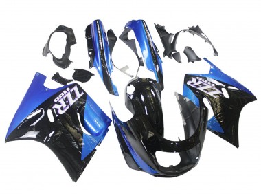 Lojas Carenagens Moto Kawasaki ZZR1100 1990-1992 - Azul Preto Brilhante