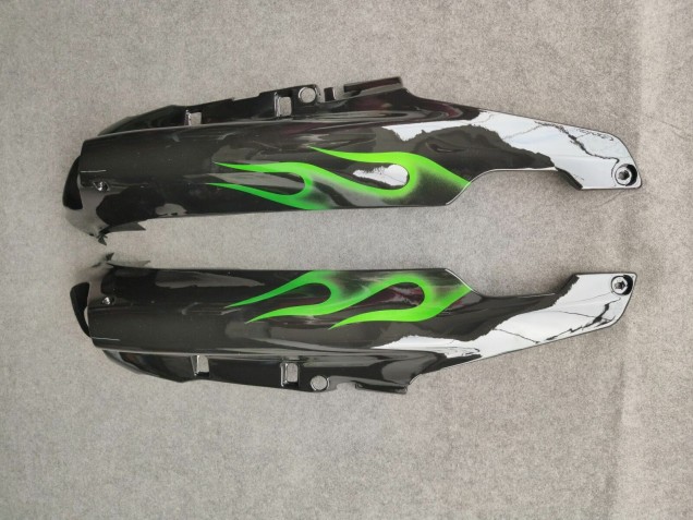 Lojas Carenagens Moto Kawasaki ZZR1100 1993-2003 - Preto Brilhante Verde Chama