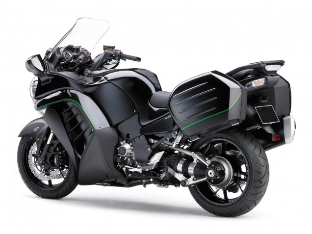 Lojas Carenagens Moto Kawasaki GTR1400/ZG1400 2007-2009 - Preto Fosco Verde Linha