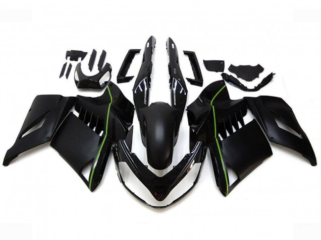 Lojas Carenagens Moto Kawasaki GTR1400/ZG1400 2007-2009 - Preto Fosco Verde Linha