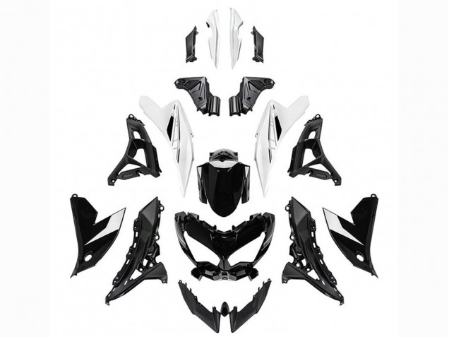 Lojas Carenagens Moto Kawasaki Versys 650 2022-2025 - Preto Brilhante Branco