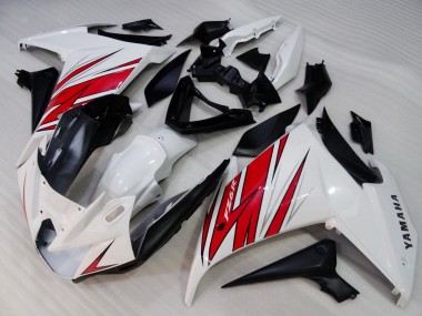 Lojas Carenagens Moto Yamaha FZ6R 2009-2015 - Branco Vermelho Preto