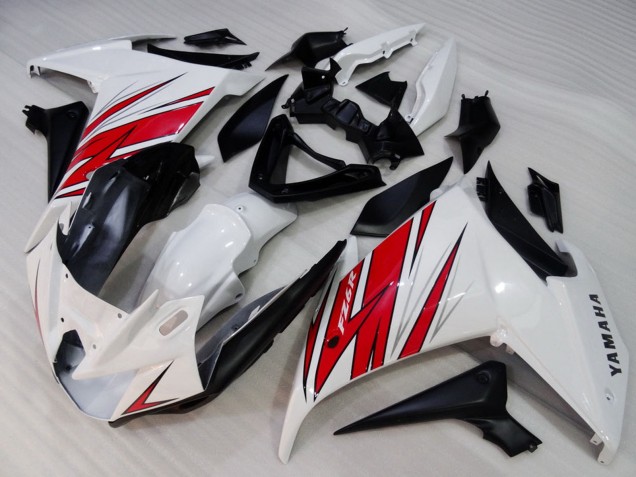 Lojas Carenagens Moto Yamaha FZ6R 2009-2015 - Branco Vermelho Preto
