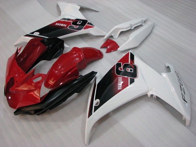 Lojas Carenagens Moto Yamaha FZ6R 2009-2015 - Vermelho Branco Preto 6