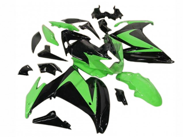 Lojas Carenagens Moto Yamaha FZ6R 2009-2015 - Preto Brilhante Verde