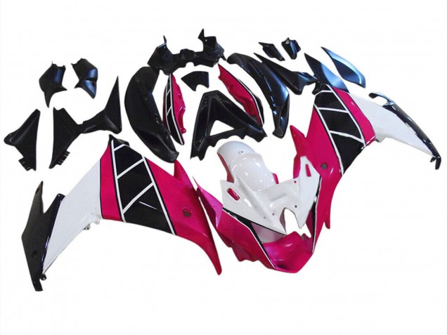 Lojas Carenagens Moto Yamaha FZ6R 2009-2015 - Raspberry Branco Preto