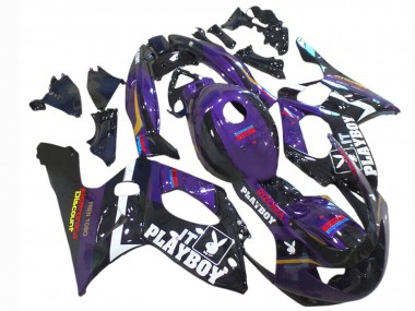 Lojas Carenagens Moto Yamaha YZF600R Thundercat 1996-2007 - Roxo Escuro Preto Branco Rizoma Playboy