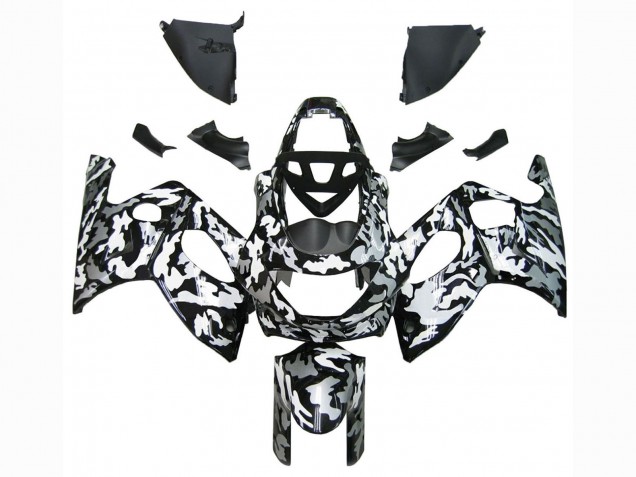 Lojas Carenagens Moto Yamaha YZF600R Thundercat 1996-2007 - Preto Branco Cinzento Camouflage