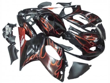 Lojas Carenagens Moto Yamaha YZF600R Thundercat 1996-2007 - Preto Laranja Escuro Chama