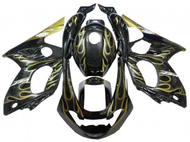 Lojas Carenagens Moto Yamaha YZF600R Thundercat 1996-2007 - Preto Ouro Chama