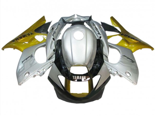 Lojas Carenagem Moto Yamaha YZF600R Thundercat 1996-2007 - Prata Ouro Preto Brilhante