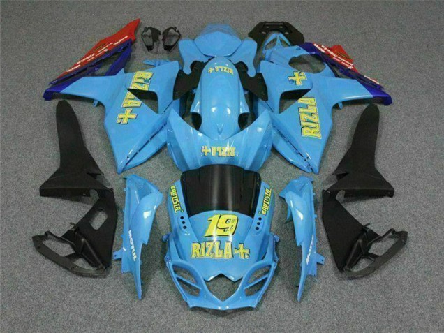 Lojas Carenagens Moto Suzuki GSXR 1000 2009-2016 - Azul Amarelo Rizla 19 Vermelho