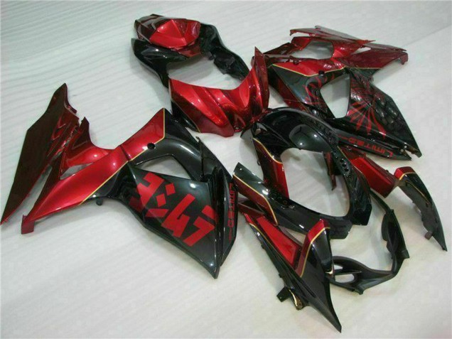 Lojas Carenagens Moto Suzuki GSXR 1000 2009-2016 - Vermelho Preto Brilhante