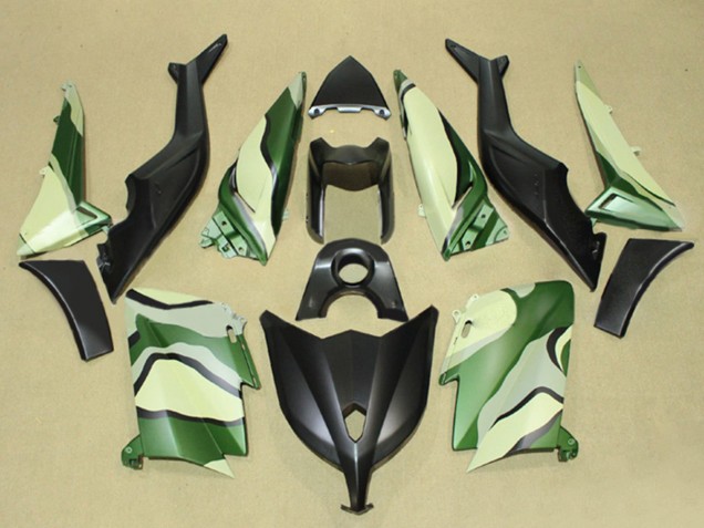 Lojas Carenagens Moto Yamaha TMAX530 2012-2014 - Preto Fosco Verde Light Amarelo