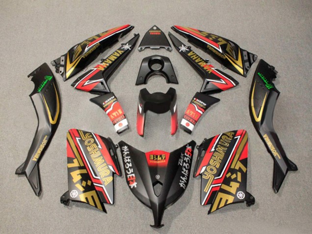 Lojas Carenagens Moto Yamaha TMAX530 2012-2014 - Preto Fosco Ouro Vermelho