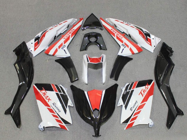Lojas Carenagens Moto Yamaha TMAX530 2012-2014 - Branco Vermelho Preto Corrida