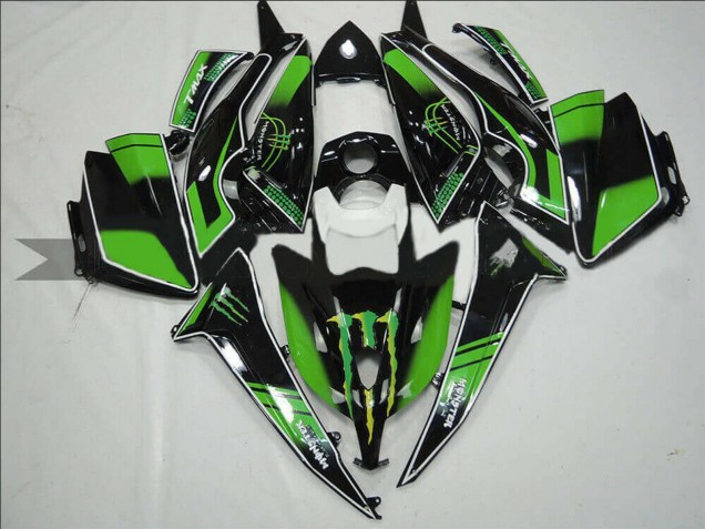 Lojas Carenagens Moto Yamaha TMAX530 2012-2014 - Preto Brilhante Verde Monstro