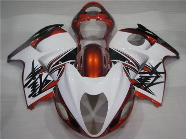 Lojas Carenagens Moto Suzuki GSXR 1300 Hayabusa 1996-2007 - Branco Laranja Preto