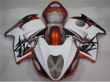 Lojas Carenagens Moto Suzuki GSXR 1300 Hayabusa 1996-2007 - Branco Laranja Preto