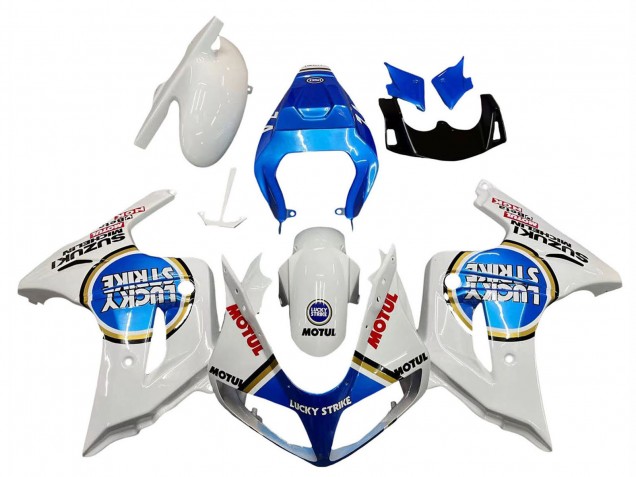 Lojas Carenagens Moto Suzuki SV650 2003-2013 - Branco Azul Lucky Strike Motul