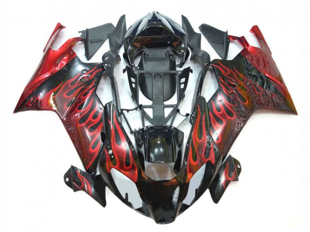 Lojas Carenagens Moto Aprilia RSV1000 2003-2006 - Preto Brilhante Vermelho Chama