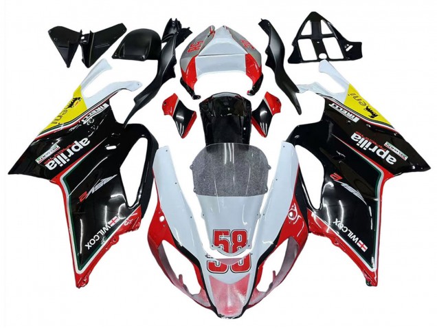 Lojas Carenagens Moto Aprilia RSV1000 2003-2006 - Branco Vermelho Preto Amarelo 58