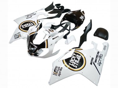Lojas Carenagens Moto Aprilia RSV1000 2003-2006 - Branco Preto Lucky Strike Motul Michelin