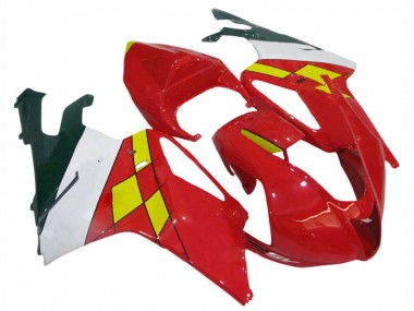 Lojas Carenagens Moto Aprilia RSV1000 2003-2006 - Vermelho Amarelo Branco
