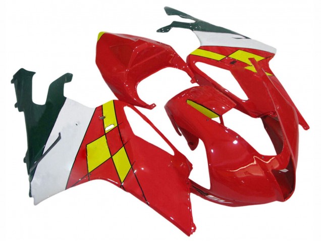 Lojas Carenagens Moto Aprilia RSV1000 2003-2006 - Vermelho Amarelo Branco