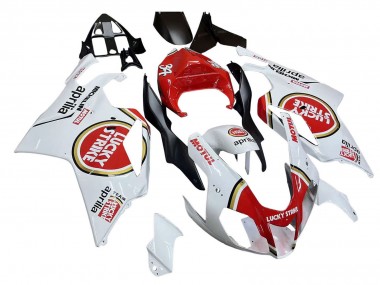 Lojas Carenagens Moto Aprilia RSV1000 2003-2006 - Branco Vermelho Lucky Strike Motul 34