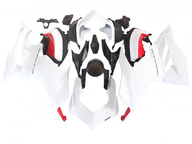 Lojas Carenagens Moto Ducati Panigale V2 2020-2024 - Branco Vermelho Preto Fosco