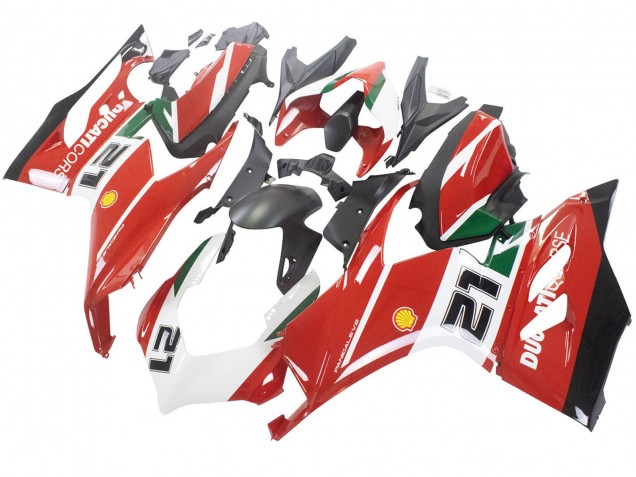Lojas Carenagens Moto Ducati Panigale V2 2020-2024 - Branco Vermelho Verde Preto Fosco Corse 21