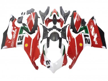 Lojas Carenagens Moto Ducati Panigale V2 2020-2024 - Branco Vermelho Verde Preto Fosco Corse 21