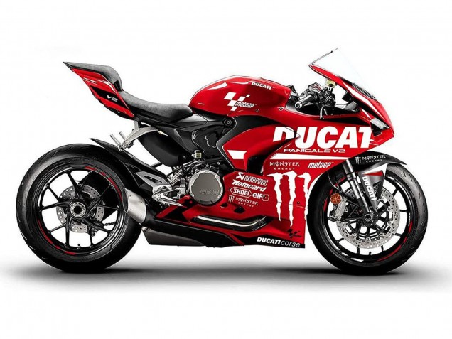 Lojas Carenagens Moto Ducati Panigale V2 2020-2024 - Vermelho Preto Brilhante Monstro Corse
