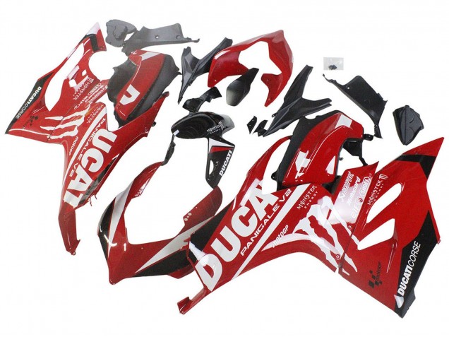 Lojas Carenagens Moto Ducati Panigale V2 2020-2024 - Vermelho Preto Brilhante Monstro Corse