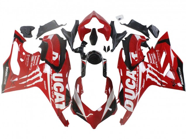 Lojas Carenagens Moto Ducati Panigale V2 2020-2024 - Vermelho Preto Brilhante Monstro Corse