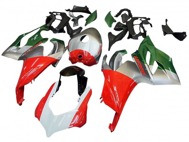Lojas Carenagens Moto Ducati Panigale V2 2020-2024 - Prata Vermelho Verde