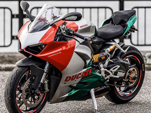 Lojas Carenagens Moto Ducati Panigale V2 2020-2024 - Prata Vermelho Verde