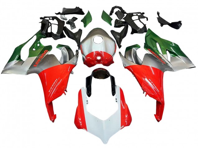 Lojas Carenagens Moto Ducati Panigale V2 2020-2024 - Prata Vermelho Verde