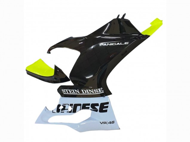 Lojas Carenagens Moto Ducati Panigale V2 2020-2024 - Branco Verde Limão Preto Brilhante Stein Dinse VR 46