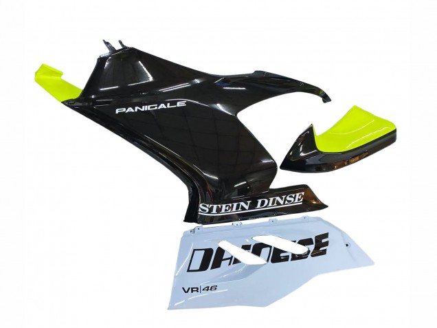 Lojas Carenagens Moto Ducati Panigale V2 2020-2024 - Branco Verde Limão Preto Brilhante Stein Dinse VR 46