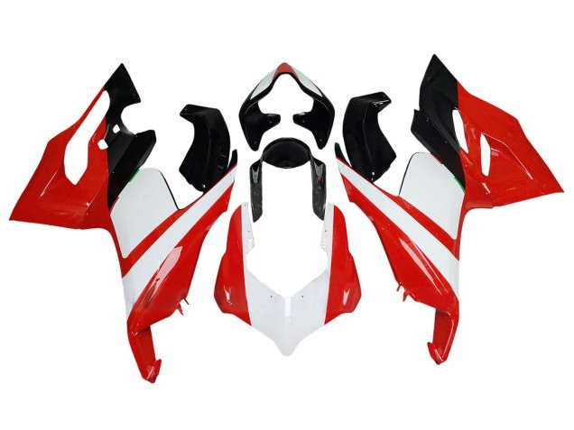 Lojas Carenagem Moto Ducati Panigale V2 2020-2024 - Branco Vermelho Preto Brilhante
