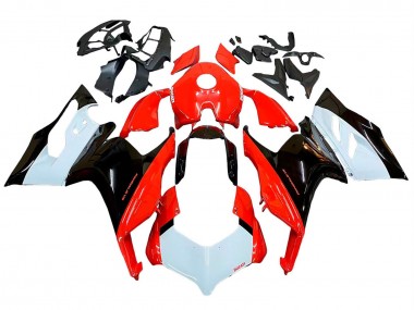 Lojas Kits Carenagem Moto Ducati Panigale V2 2020-2024 - Branco Vermelho Preto Brilhante