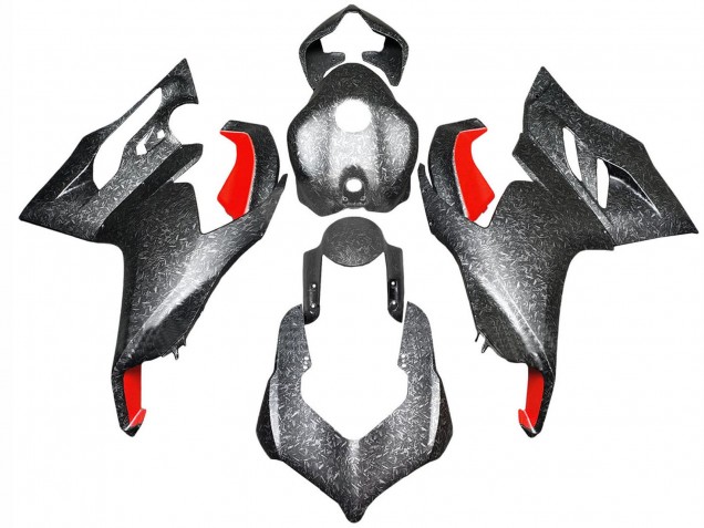 Lojas Carenagens Moto Ducati Panigale V2 2020-2024 - Preto Forjado Fibra de Carbono Estilo Vermelho
