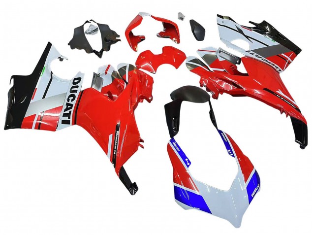 Lojas Carenagens Moto Ducati Panigale V4 V4S 2018-2019 - Branco Prata Vermelho Preto Brilhante