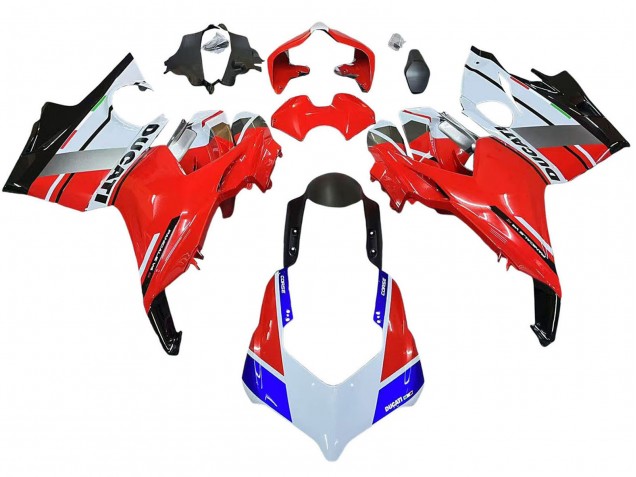 Lojas Carenagens Moto Ducati Panigale V4 V4S 2018-2019 - Branco Prata Vermelho Preto Brilhante