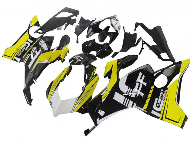 Lojas Carenagens Moto Ducati Panigale V4 V4S 2020-2021 - Amarelo Branco Preto Brilhante