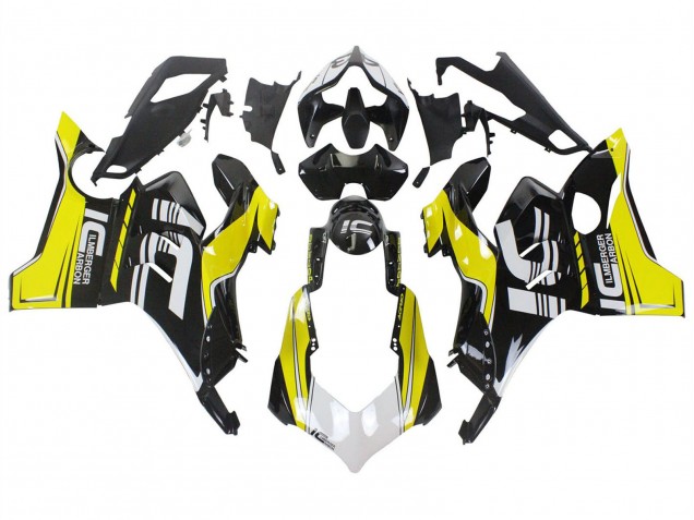Lojas Carenagens Moto Ducati Panigale V4 V4S 2020-2021 - Amarelo Branco Preto Brilhante